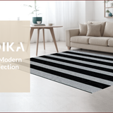 Ultra Soft Area Rug, Non Slip, Stain Resistant, Washable Area Rugs for Living Room, Bedroom, Farmhouse Primitive Jute Kitchen Floor Mat(Black)