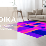 Ultra Soft Area Rug, Non Slip, Stain Resistant, Washable Area Rugs for Living Room, Bedroom, Playful Multicolored Tiled Design(Purple)