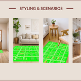 Ultra Soft Area Rug, Non Slip, Stain Resistant, Washable Area Rugs for Living Room, Bedroom, Educational Town Map Play Area Mat(Green)
