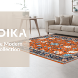 Ultra Soft Area Rug, Non Slip, Stain Resistant, Washable Area Rugs for Living Room, Bedroom, Sunny Earthy Floral Composition(Orange)