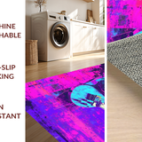 Ultra Soft Area Rug, Non Slip, Stain Resistant, Washable Area Rugs for Living Room, Bedroom, Stylish Abstract Expressionist Rug(Purple)