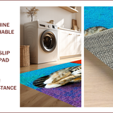 Ultra Soft Area Rug, Non Slip, Stain Resistant, Washable Area Rugs for Living Room, Bedroom, Cat Themed Welcome Doormat(Blue)