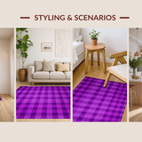 Ultra Soft Area Rug, Non Slip, Stain Resistant, Washable Area Rugs for Living Room, Bedroom, Dynamic Colorful Phrase with Modern Aesthetic(Purple)