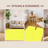 Ultra Soft Area Rug, Non Slip, Stain Resistant, Washable Area Rugs for Living Room, Bedroom, Bold Yellow Abstract Artistry(Yellow)
