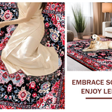 Ultra Soft Area Rug, Non Slip, Stain Resistant, Washable Area Rugs for Living Room, Bedroom, Contemporary Subtle Patterned Elegance(Red)