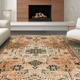 Ultra Soft Area Rug, Non Slip, Stain Resistant, Washable Area Rugs for Living Room, Bedroom, Chic Faded Diamond Pattern(Brown)