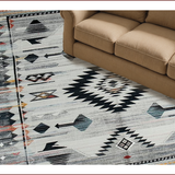 Ultra Soft Area Rug, Non Slip, Stain Resistant, Washable Area Rugs for Living Room, Bedroom, Chic Southwest Inspired Design(Gray)