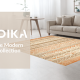 Ultra Soft Area Rug, Non Slip, Stain Resistant, Washable Area Rugs for Living Room, Bedroom, Minimalist Neutral Geometric Aesthetic(Orange)