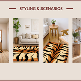 Ultra Soft Area Rug, Non Slip, Stain Resistant, Washable Area Rugs for Living Room, Bedroom, Animal Print Black and Brown Entryway Mat(Beige)