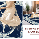 Ultra Soft Area Rug, Non Slip, Stain Resistant, Washable Area Rugs for Living Room, Bedroom, Coastal Nautical Compass Aesthetic(Blue)
