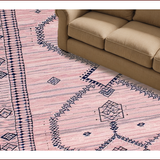 Ultra Soft Area Rug, Non Slip, Stain Resistant, Washable Area Rugs for Living Room, Bedroom, Vibrant Modern Diamond Geometry(Pink)