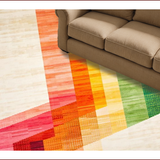 Ultra Soft Area Rug, Non Slip, Stain Resistant, Washable Area Rugs for Living Room, Bedroom, Contemporary Earthy Geometric Fusion(Red)