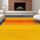 Ultra Soft Area Rug, Non Slip, Stain Resistant, Washable Area Rugs for Living Room, Bedroom, Radiant Playful Circular Patterned Accent(Yellow)
