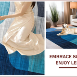 Ultra Soft Area Rug, Non Slip, Stain Resistant, Washable Area Rugs for Living Room, Bedroom, Contemporary Soft Circular Aesthetic(Blue)