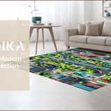 Ultra Soft Area Rug, Non Slip, Stain Resistant, Washable Area Rugs for Living Room, Bedroom, City Road Traffic Play(Blue)