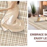 Ultra Soft Area Rug, Non Slip, Stain Resistant, Washable Area Rugs for Living Room, Bedroom, Chic Minimalist Patterned Texture(Beige)