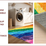 Ultra Soft Area Rug, Non Slip, Stain Resistant, Washable Area Rugs for Living Room, Bedroom, Ultra-Thin Modern Rainbow Living Room Carpet(Red)