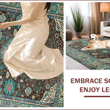 Ultra Soft Area Rug, Non Slip, Stain Resistant, Washable Area Rugs for Living Room, Bedroom, Eclectic Earthy Floral Motif(Brown)
