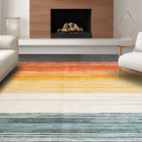 Ultra Soft Area Rug, Non Slip, Stain Resistant, Washable Area Rugs for Living Room, Bedroom, Sleek Neutral Twisted Braids(Orange)