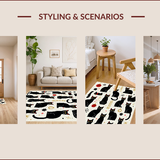 Ultra Soft Area Rug, Non Slip, Stain Resistant, Washable Area Rugs for Living Room, Bedroom, Cat Bathroom Rug Mat(Black)