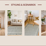 Ultra Soft Area Rug, Non Slip, Stain Resistant, Washable Area Rugs for Living Room, Bedroom, Chic Traditional Tilework Aesthetic(Beige)