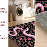 Ultra Soft Area Rug, Non Slip, Stain Resistant, Washable Area Rugs for Living Room, Bedroom, Contemporary Soft Floral Vibe(Pink)