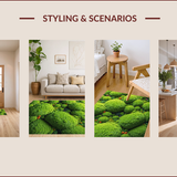 Ultra Soft Area Rug, Non Slip, Stain Resistant, Washable Area Rugs for Living Room, Bedroom, Unique Decorative Bedroom Moss Pattern Area Rug(Green)