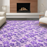 Ultra Soft Area Rug, Non Slip, Stain Resistant, Washable Area Rugs for Living Room, Bedroom, Minimalist Purple Blossom Theme(Pink)