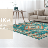 Eclectic Earthy Geometric Arrangement(Blue)