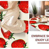 Ultra Soft Area Rug, Non Slip, Stain Resistant, Washable Area Rugs for Living Room, Bedroom, Playful Plush Fruit Design(Red)