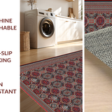 Ultra Soft Area Rug, Non Slip, Stain Resistant, Washable Area Rugs for Living Room, Bedroom, Rustic Octagonal Textured Design(Red)