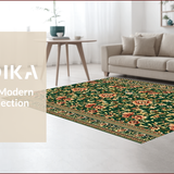 Ultra Soft Area Rug, Non Slip, Stain Resistant, Washable Area Rugs for Living Room, Bedroom, Vintage Floral Non-Slip Living Room Rug(Green)