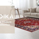 Ultra Soft Area Rug, Non Slip, Stain Resistant, Washable Area Rugs for Living Room, Bedroom, Vibrant Eclectic Abstract Layout(Red)