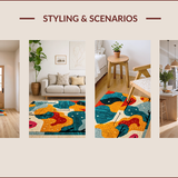 Ultra Soft Area Rug, Non Slip, Stain Resistant, Washable Area Rugs for Living Room, Bedroom, Whimsical Multi-Color Kitchen Floor Mat Set(Blue)