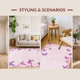 Ultra Soft Area Rug, Non Slip, Stain Resistant, Washable Area Rugs for Living Room, Bedroom, Playful Nature-Themed Soft Mat(Pink)