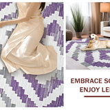 Ultra Soft Area Rug, Non Slip, Stain Resistant, Washable Area Rugs for Living Room, Bedroom, Delicate Soft Tones with Shapes(Purple)