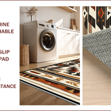 Ultra Soft Area Rug, Non Slip, Stain Resistant, Washable Area Rugs for Living Room, Bedroom, Rustic Earthy Tribal Motif(Beige)