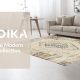 Ultra Soft Area Rug, Non Slip, Stain Resistant, Washable Area Rugs for Living Room, Bedroom, Cozy Distressed Ethnic Print(Beige)