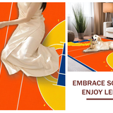 Ultra Soft Area Rug, Non Slip, Stain Resistant, Washable Area Rugs for Living Room, Bedroom, Energetic Sports-Themed Design(Orange)
