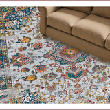 Ultra Soft Area Rug, Non Slip, Stain Resistant, Washable Area Rugs for Living Room, Bedroom, Chic Distressed Geometric Design(Gray)