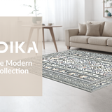 Ultra Soft Area Rug, Non Slip, Stain Resistant, Washable Area Rugs for Living Room, Bedroom, Luxurious Minimalist Graphic Composition(White)