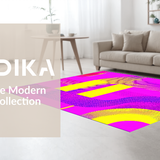 Ultra Soft Area Rug, Non Slip, Stain Resistant, Washable Area Rugs for Living Room, Bedroom, Lively Colorful Graphic Expression(Pink)