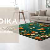 Ultra Soft Area Rug, Non Slip, Stain Resistant, Washable Area Rugs for Living Room, Bedroom, Vibrant Floral Boho Symphony(Green)