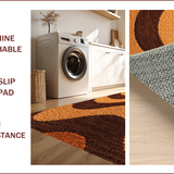 Ultra Soft Area Rug, Non Slip, Stain Resistant, Washable Area Rugs for Living Room, Bedroom, Modern Wavy Circles Living Room Plush Area Rug(Brown)