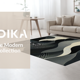 Ultra Soft Area Rug, Non Slip, Stain Resistant, Washable Area Rugs for Living Room, Bedroom, Minimalist Chic Linear Arrangement(Black)