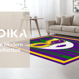 Ultra Soft Area Rug, Non Slip, Stain Resistant, Washable Area Rugs for Living Room, Bedroom, Eclectic Festive Geometric Arrangement(Purple)