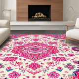 Ultra Soft Area Rug, Non Slip, Stain Resistant, Washable Area Rugs for Living Room, Bedroom, Vibrant Pastel Geometric Elegance(White)
