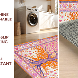 Ultra Soft Area Rug, Non Slip, Stain Resistant, Washable Area Rugs for Living Room, Bedroom, Rustic Vintage Nature Design(Orange)