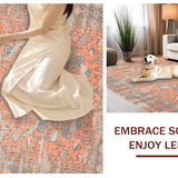 Ultra Soft Area Rug, Non Slip, Stain Resistant, Washable Area Rugs for Living Room, Bedroom, Vibrant Seal Pattern Aesthetic(Orange)