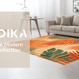 Ultra Soft Area Rug, Non Slip, Stain Resistant, Washable Area Rugs for Living Room, Bedroom, Vibrant Earthy Color Fusion(Orange)